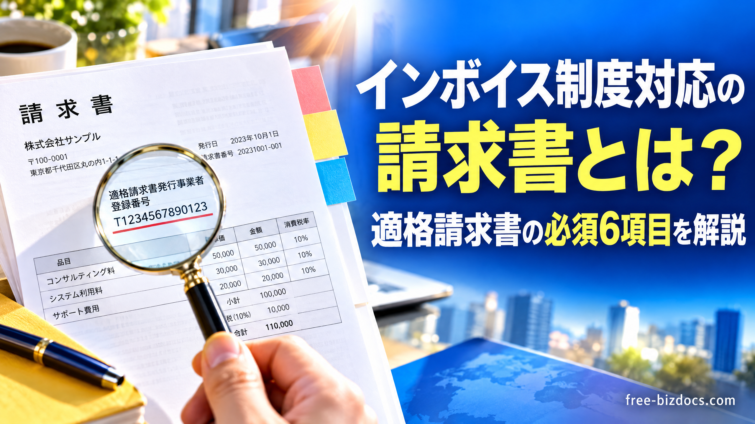 インボイス制度対応の請求書とは？適格請求書の必須6項目を解説
