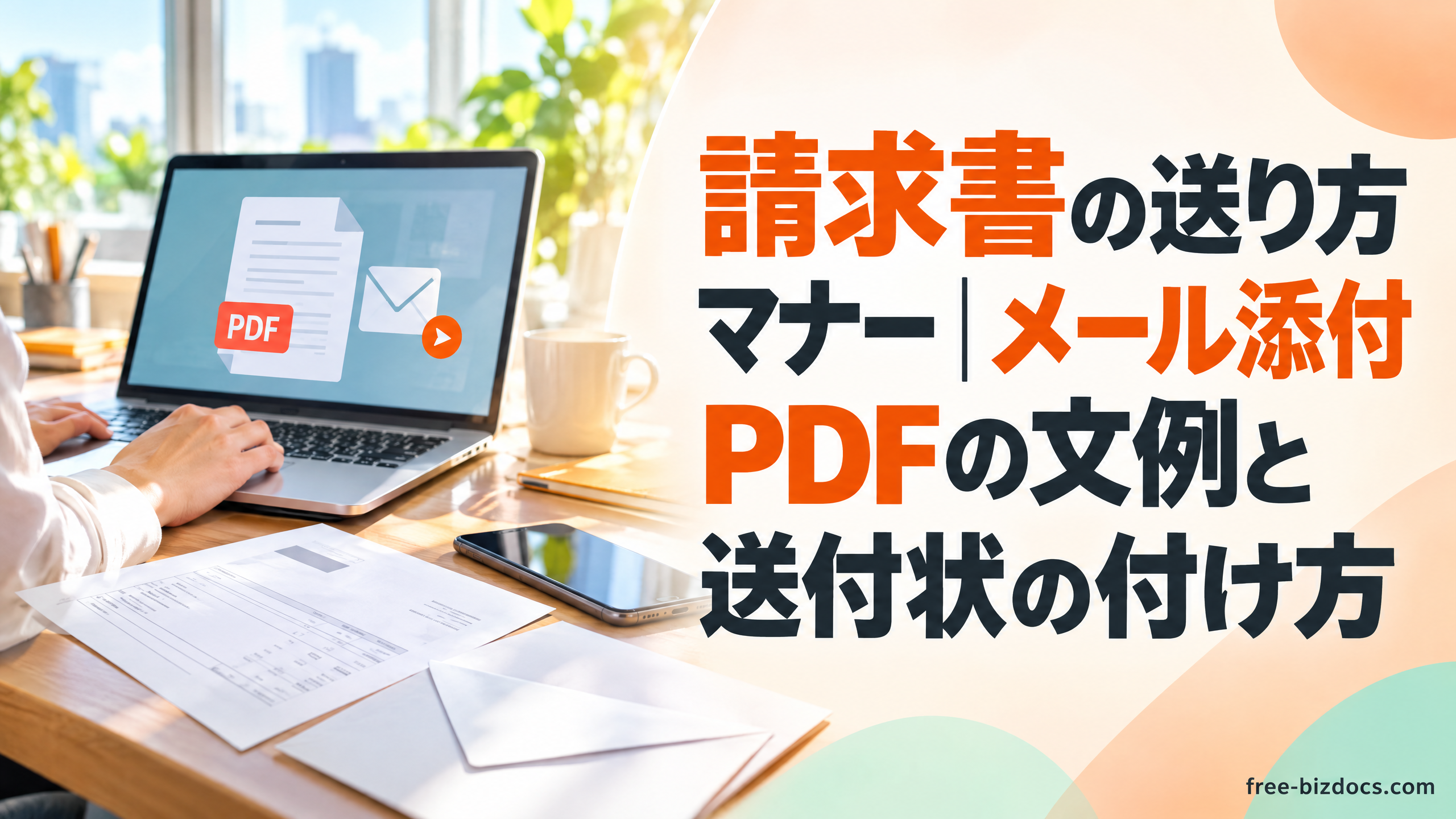 請求書の送り方マナー｜メール添付PDFの文例と送付状の付け方