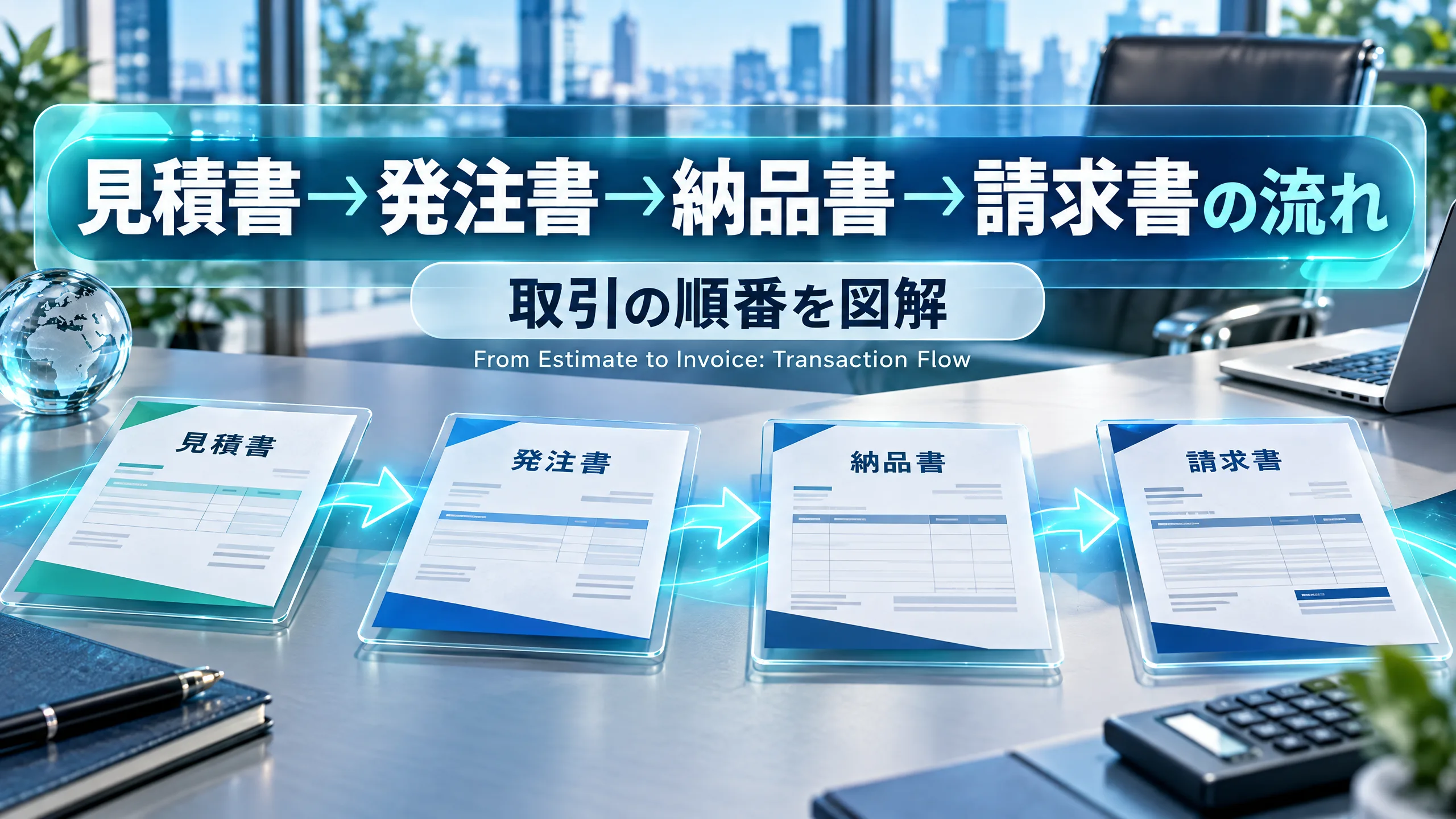 見積書→発注書→納品書→請求書の流れ｜取引の順番を図解