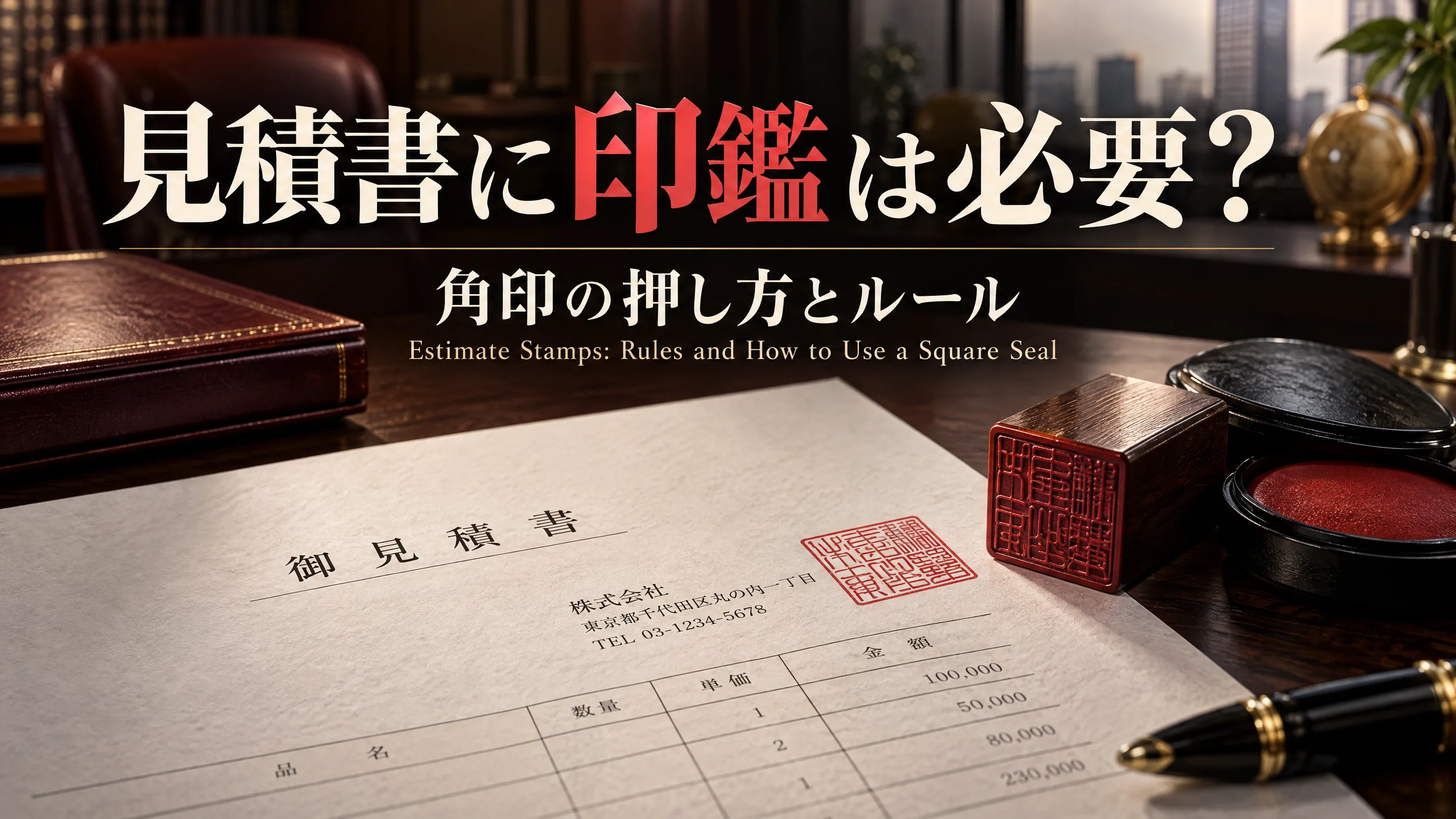 見積書に印鑑は必要?角印の押し方とルール