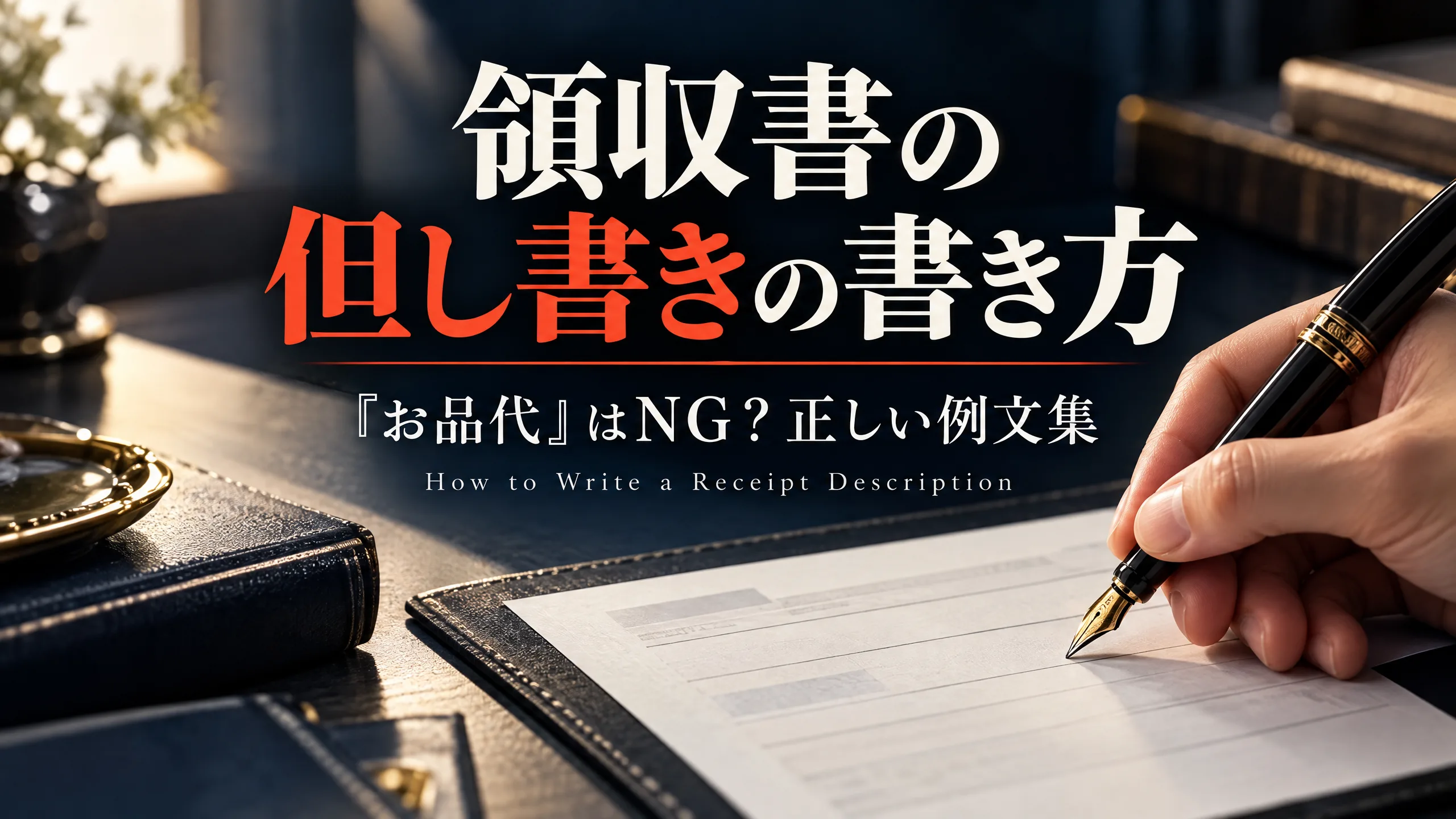 領収書の但し書きの書き方｜「お品代」はNG？正しい例文集