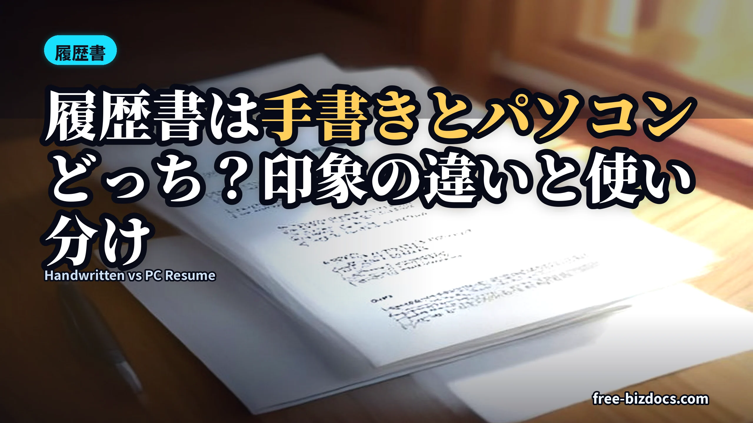 履歴書は手書きとパソコンどっち？印象の違いと使い分け